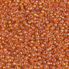 Miyuki rocailles Perlen 11/0 - Silver lined orange ab 11-1008
